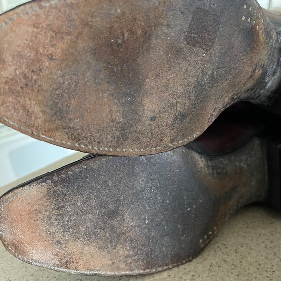 Vtg Y2K RJ Foley Men Cowboy Boots Size 10D Brown Leather Western Rodeo Farmcore - Picture 14 of 14